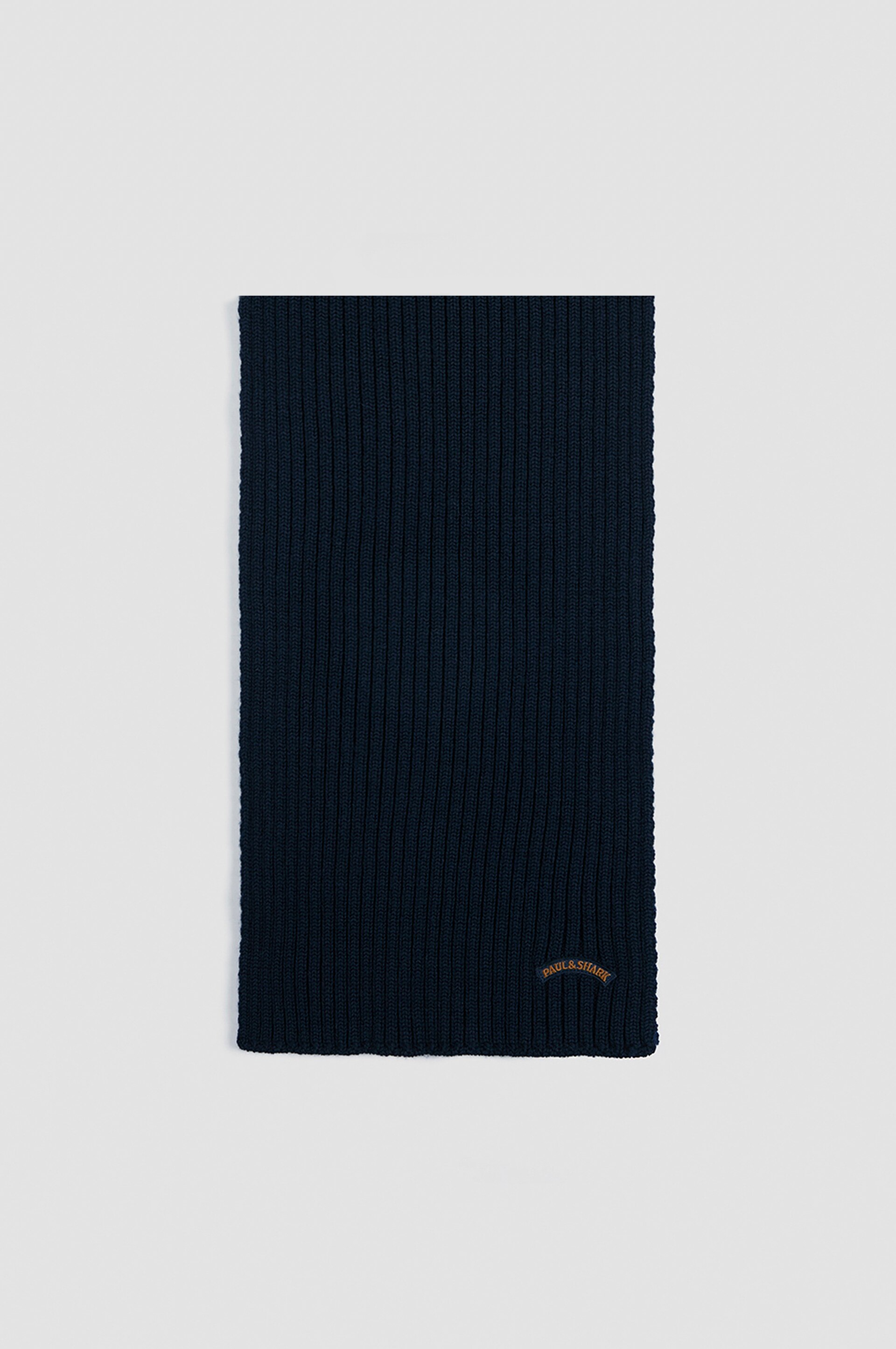 Imagen 0 de Bufanda de hombre canalé en lana Soft Cool Touch con logo Azul marino