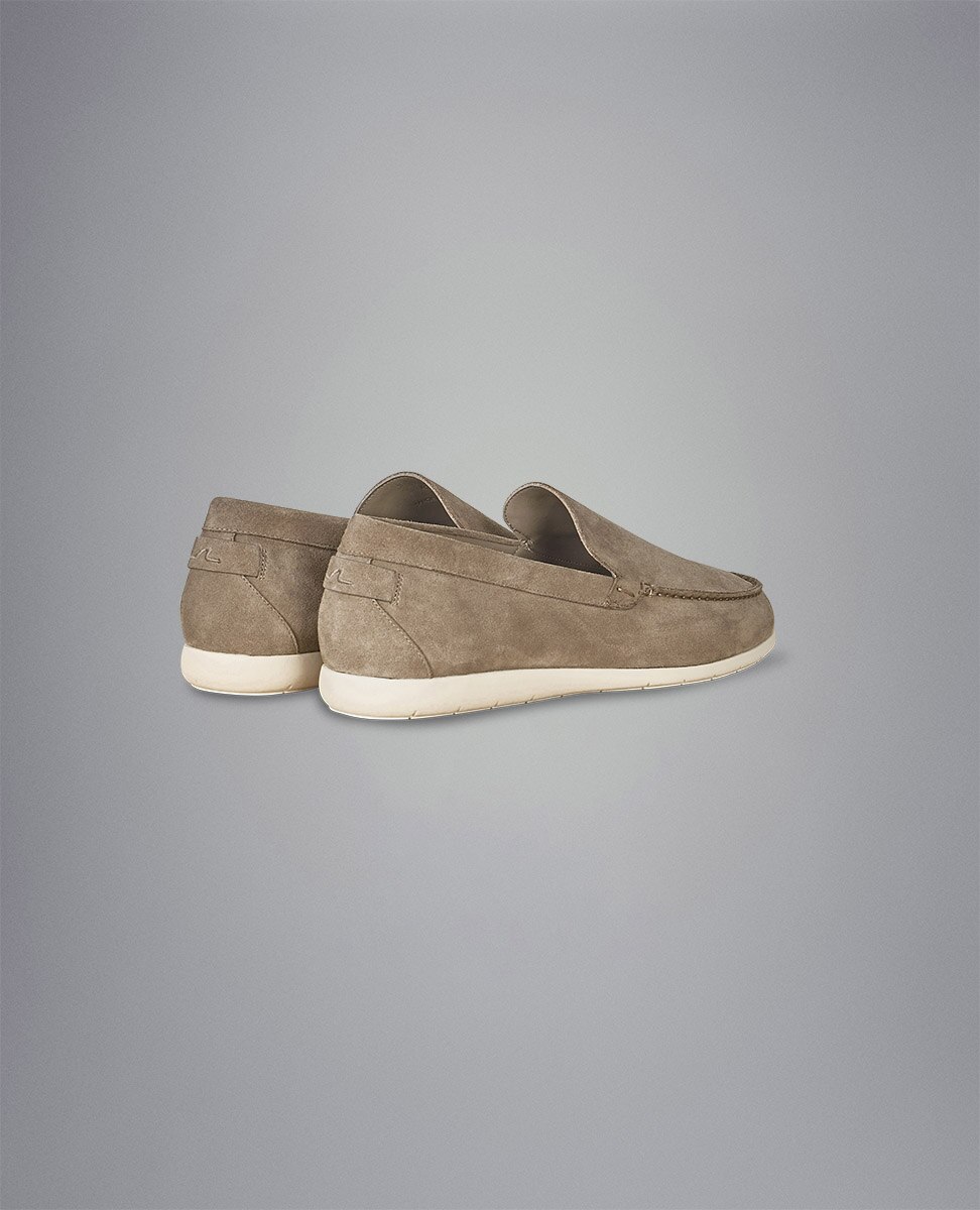 Sapatos Tipo Mocassins em Camurça Bege-4