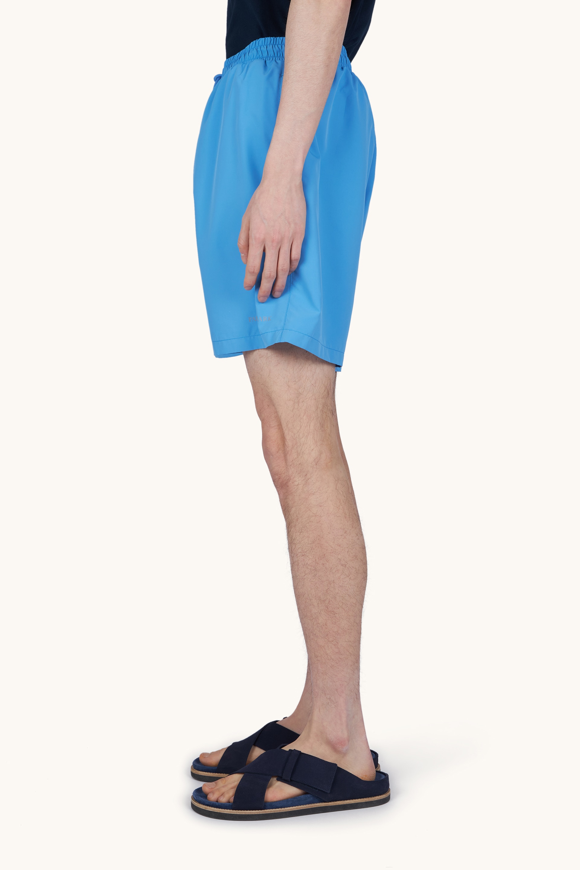Calções de Banho Curtos Lisos Azul-índigo-4