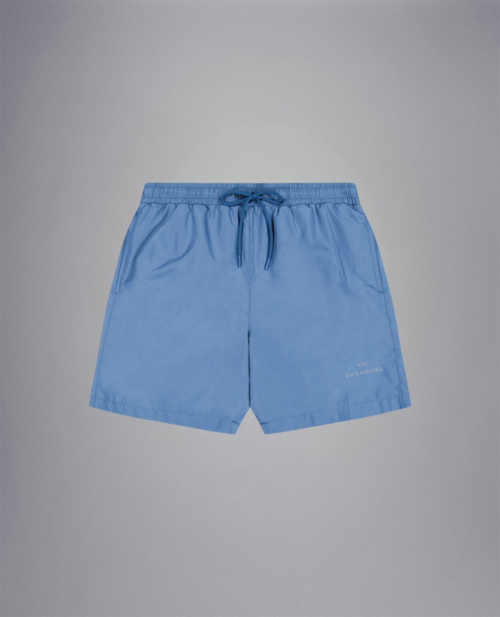 Calções de Banho Curtos Lisos Azul-índigo-6