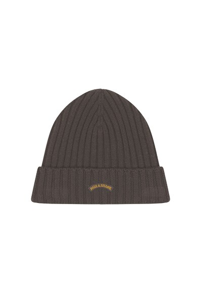 Imagen 0 de Gorro punto de hombre canalé con logo Marrón claro