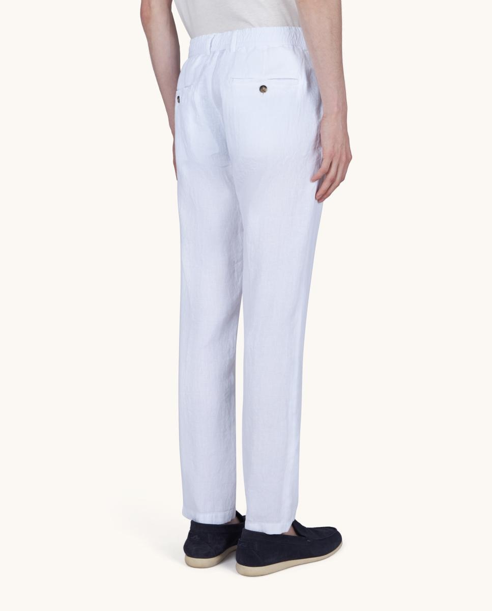 Calças Chino de Linho Branco-3