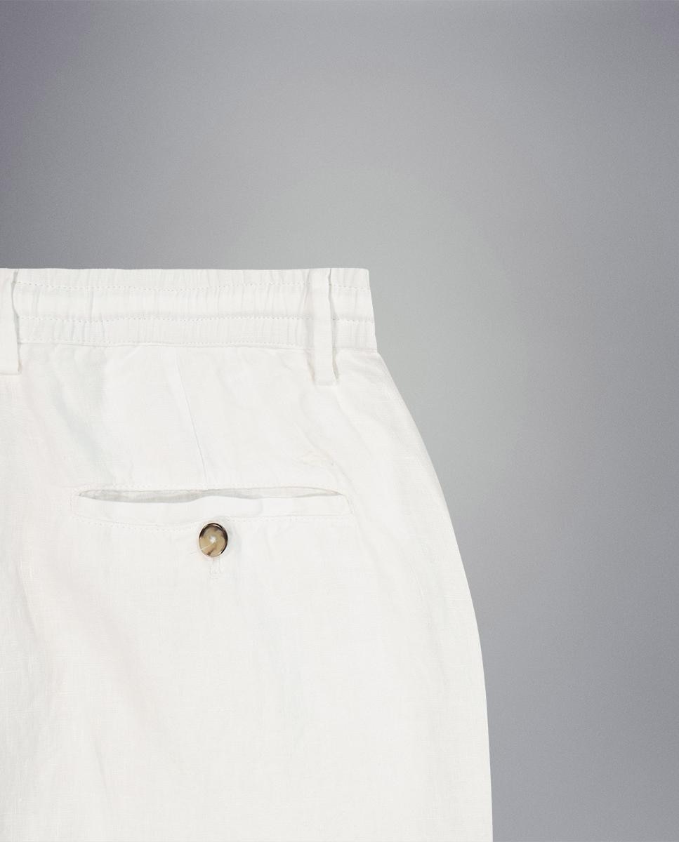 Calças Chino de Linho Branco-8
