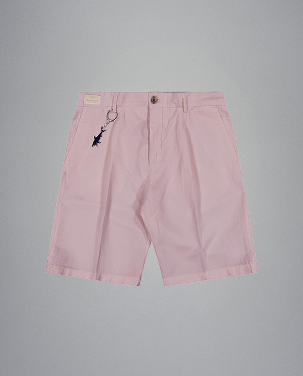 Imagem 0 de Bermudas Lisas de Linho e Algodão com uma Prega