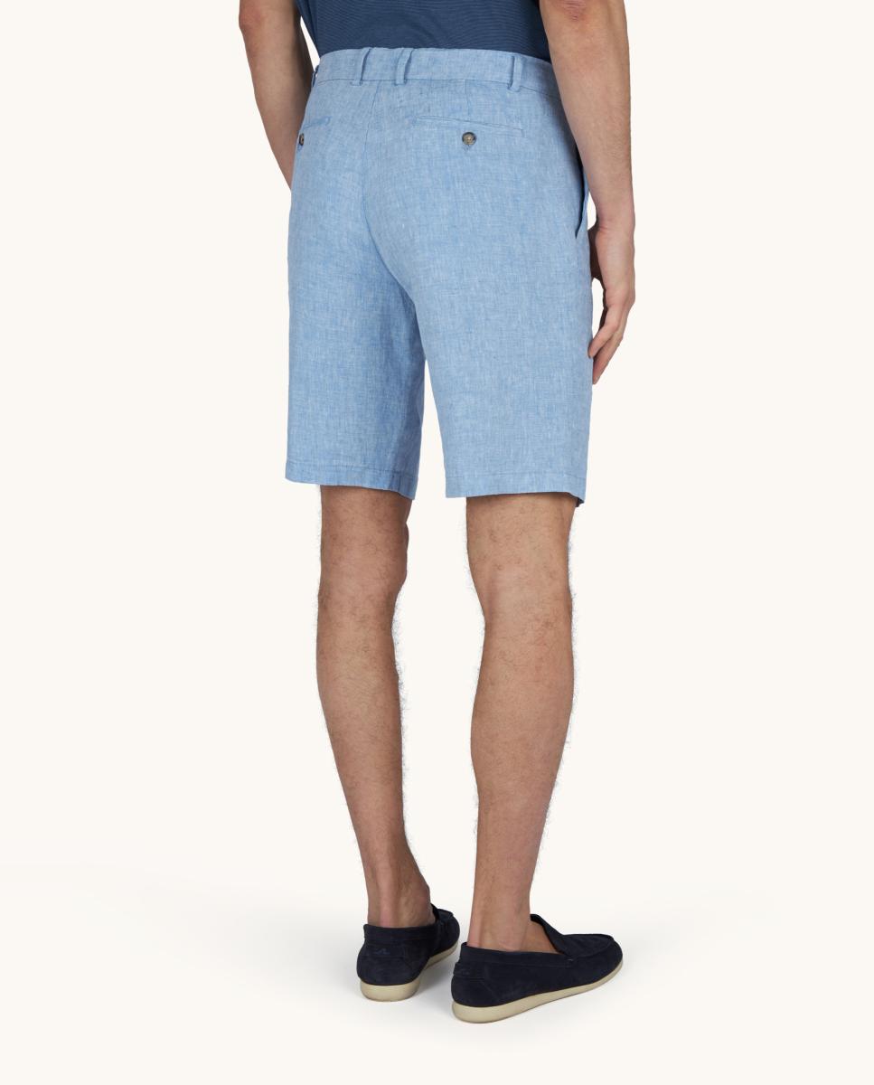 Bermudas Chino em Linho Azul-claro-3