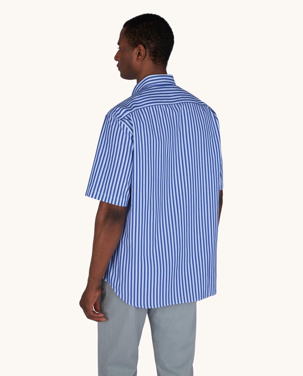 Camisa de Manga Curta às Riscas Multicolor-2