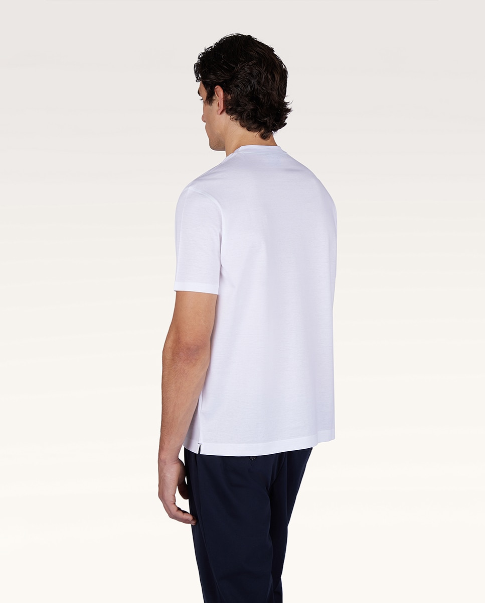 T-shirt Mercerizada com Logótipo Metálico Branco-2