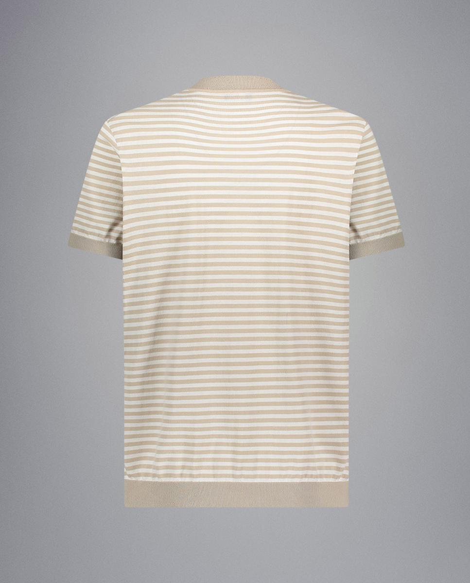 T-shirt de Malha com Manga Curta Bege-2