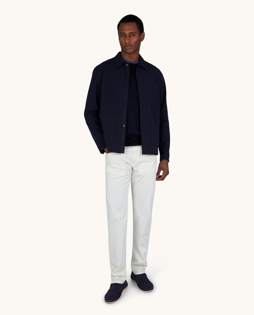 Sobrecamisa Dynamic Stretch com Quatro Bolsos no Peito Azul-marinho-5