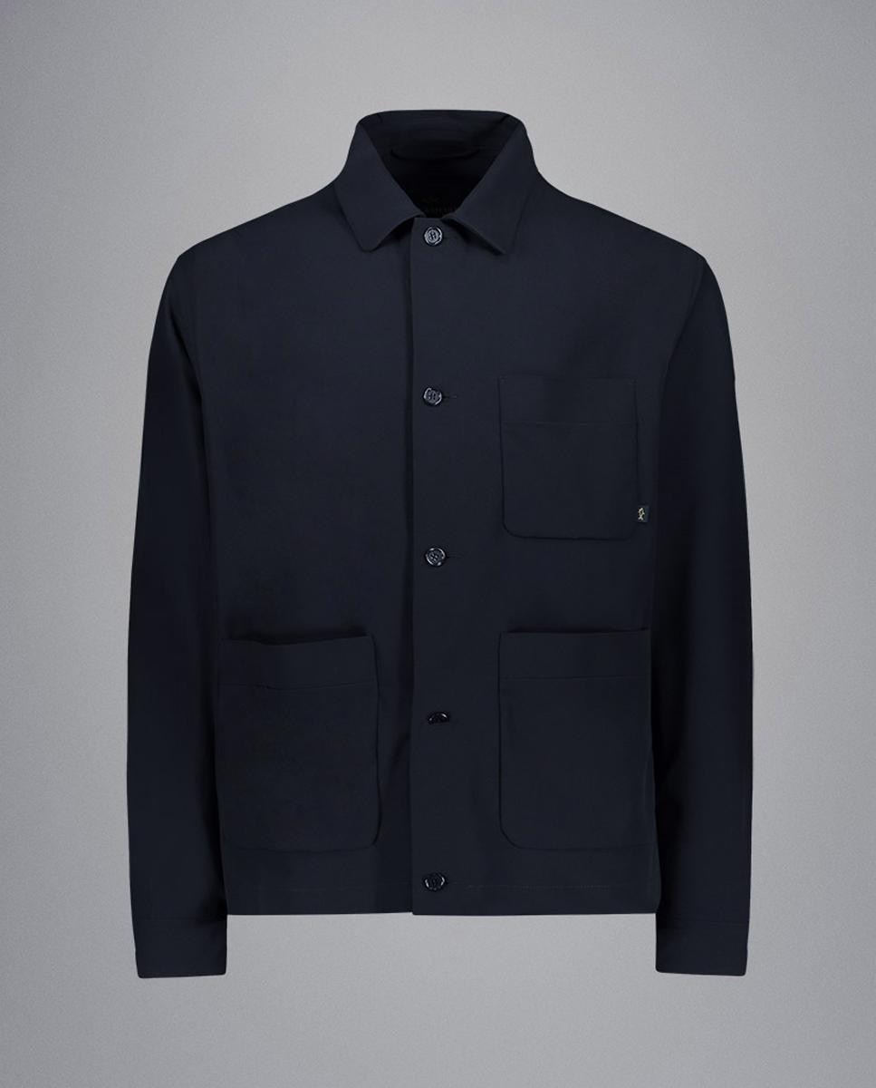 Sobrecamisa Dynamic Stretch com Quatro Bolsos no Peito Azul-marinho-4