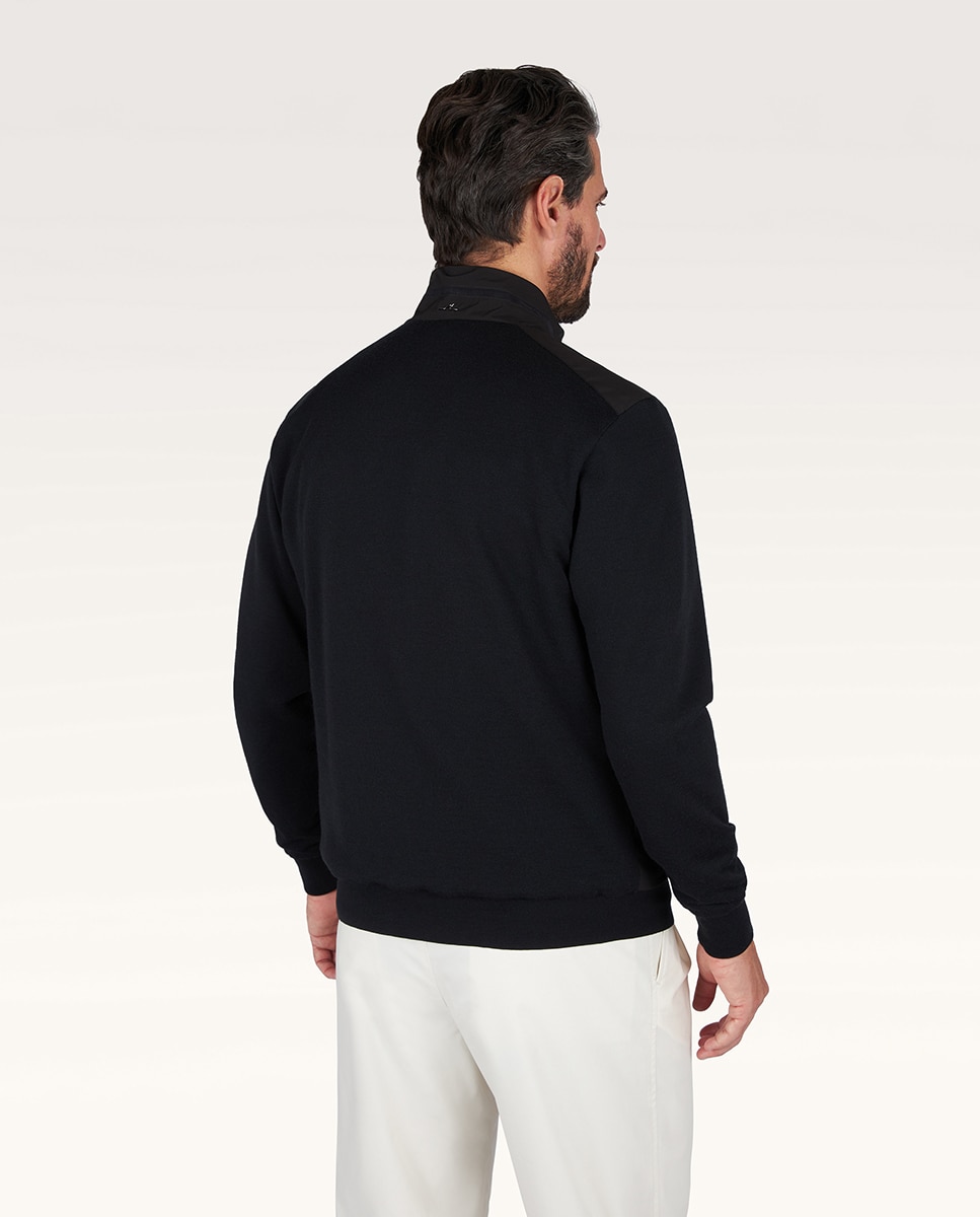 Blusão Híbrido de Malha e Nylon Typhoon Platinum Pretos-2