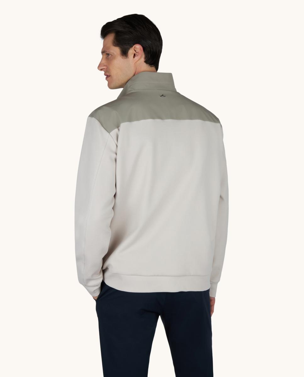 Blusão Híbrido de Nylon e Malha X-Soft Bege-2