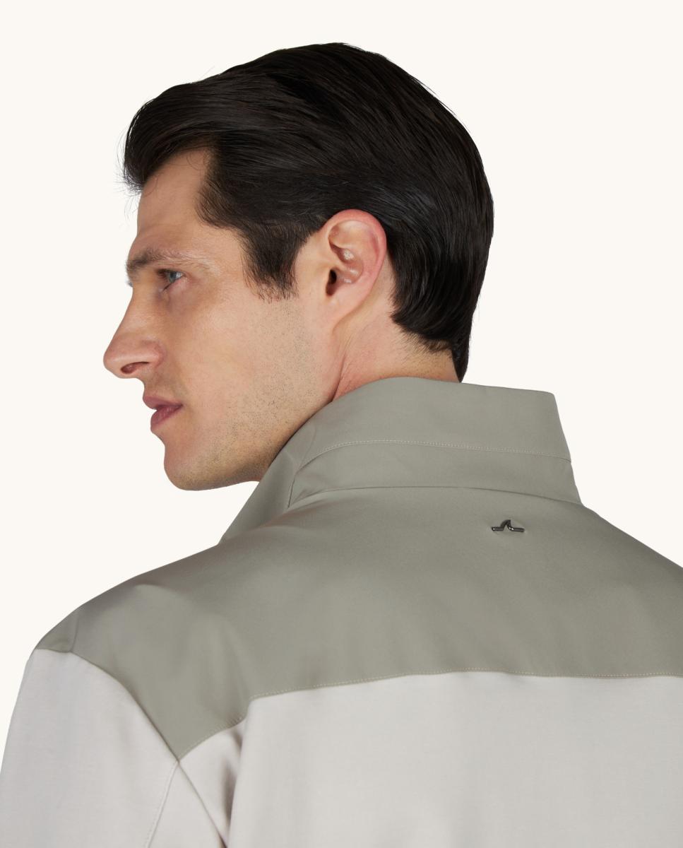 Blusão Híbrido de Nylon e Malha X-Soft Bege-4