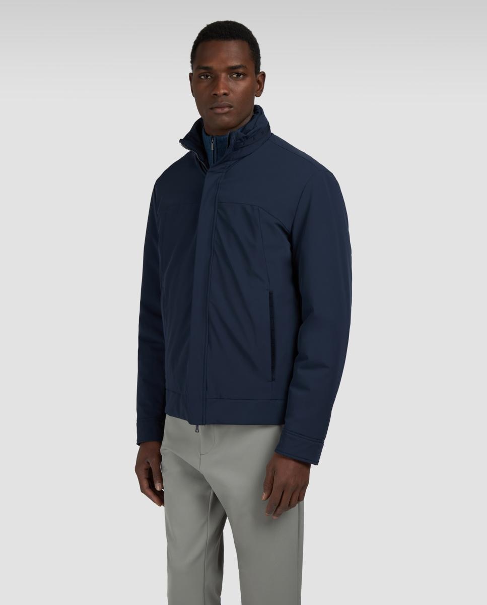 Imagen 0 de Cazadora de hombre windbreaker con cuello chimenea y capucha Azul marino