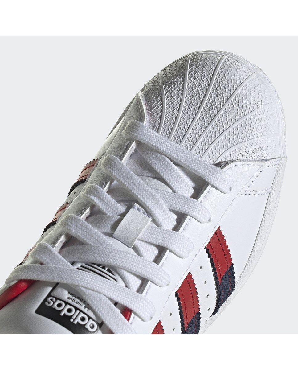 Sapatilhas casual de menino Superstar Adidas Originals Branco / Vermelho-7
