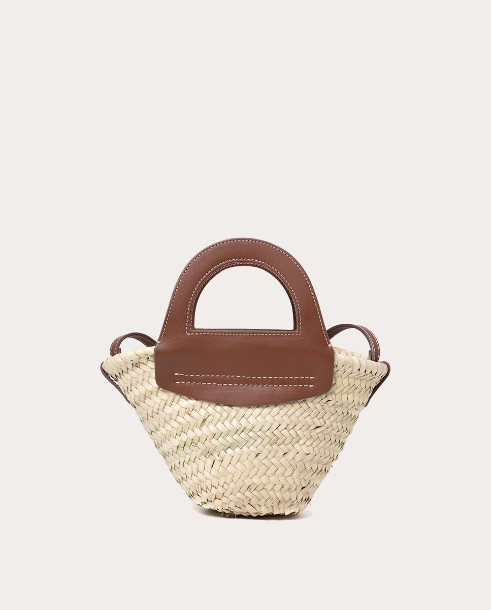 bolso shopper bolso rafia piel