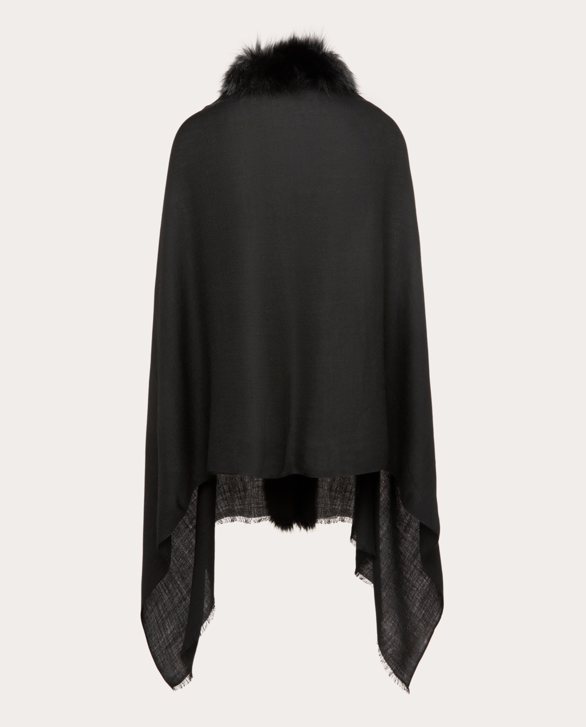 Imagen 2 de Capa Double negra con pelo de zorro - Negro Negro