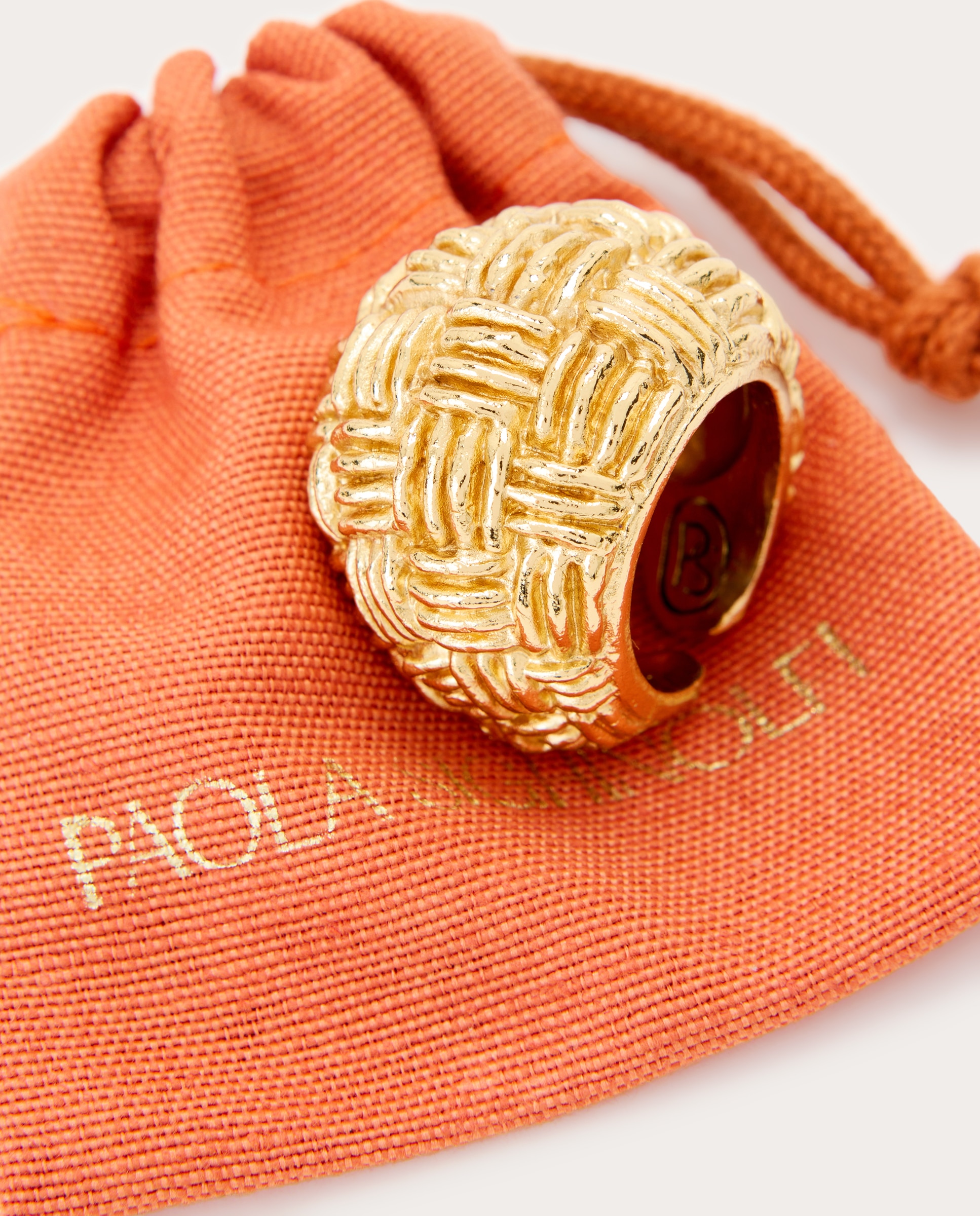 Anillo Ilsa de metal dorado texturizado - Oro Oro-3