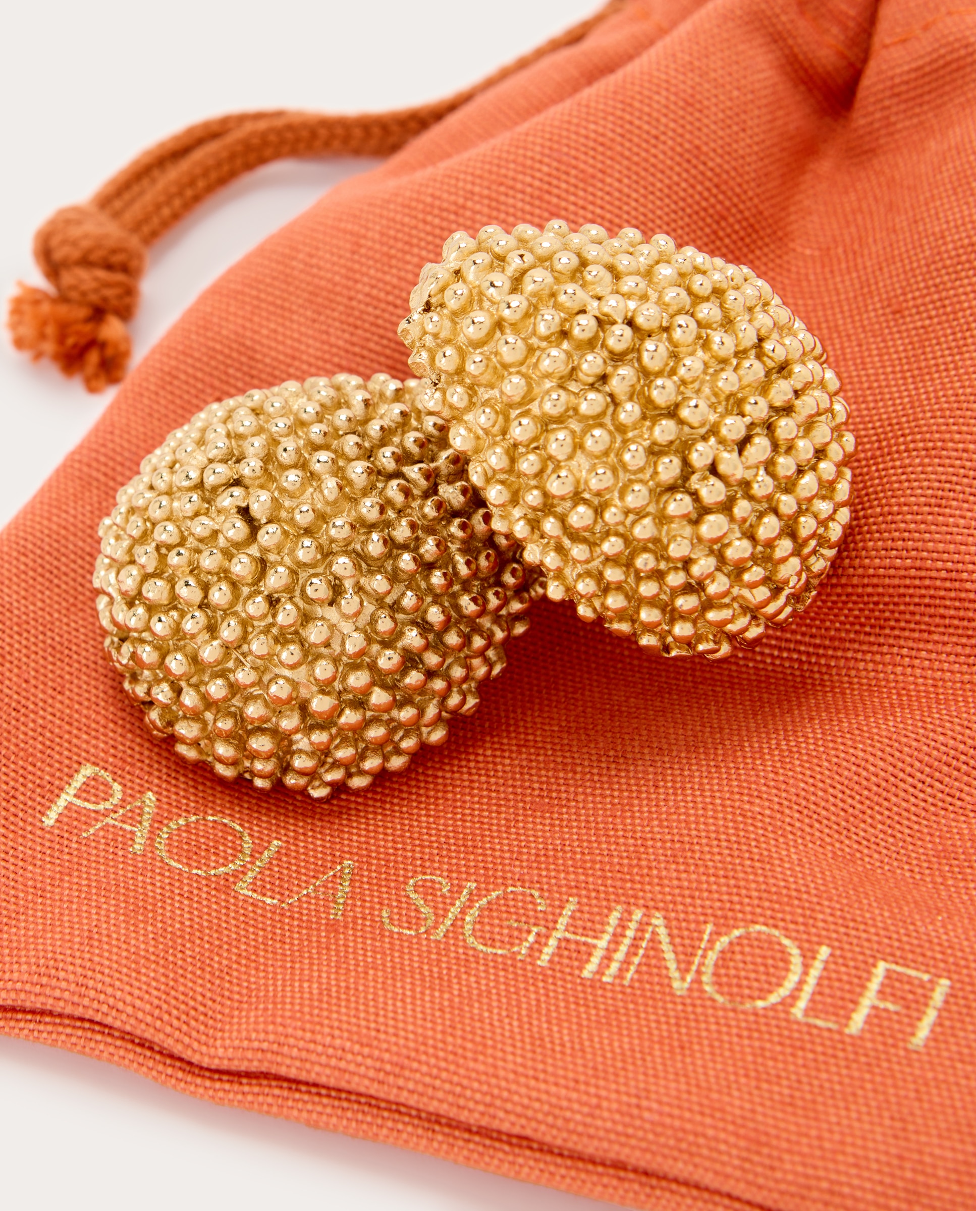Pendientes Drop de metal dorado texturizado - Oro Oro-3