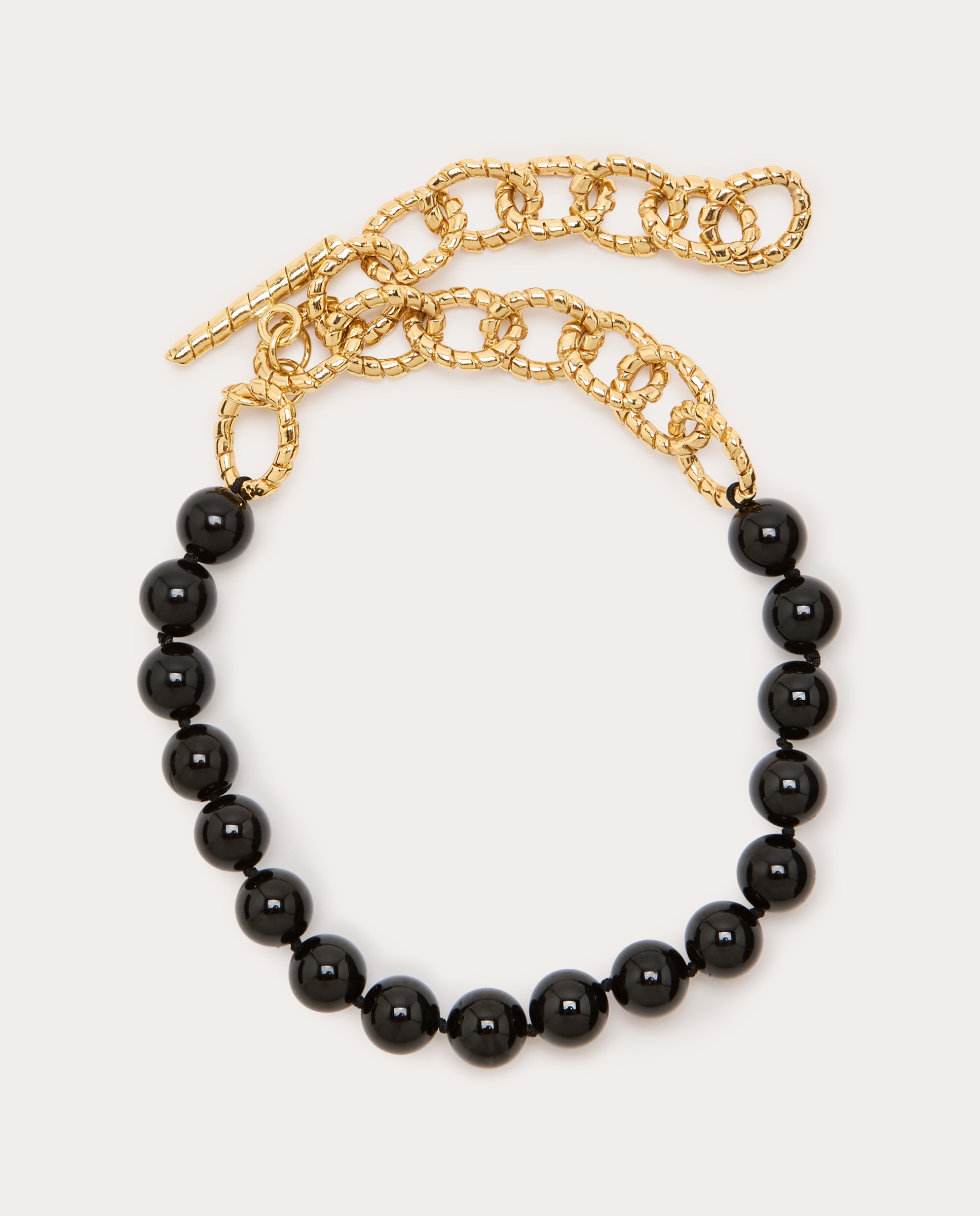 Collar Kim con cuentas de resina y cadena dorada - Oro Oro-2