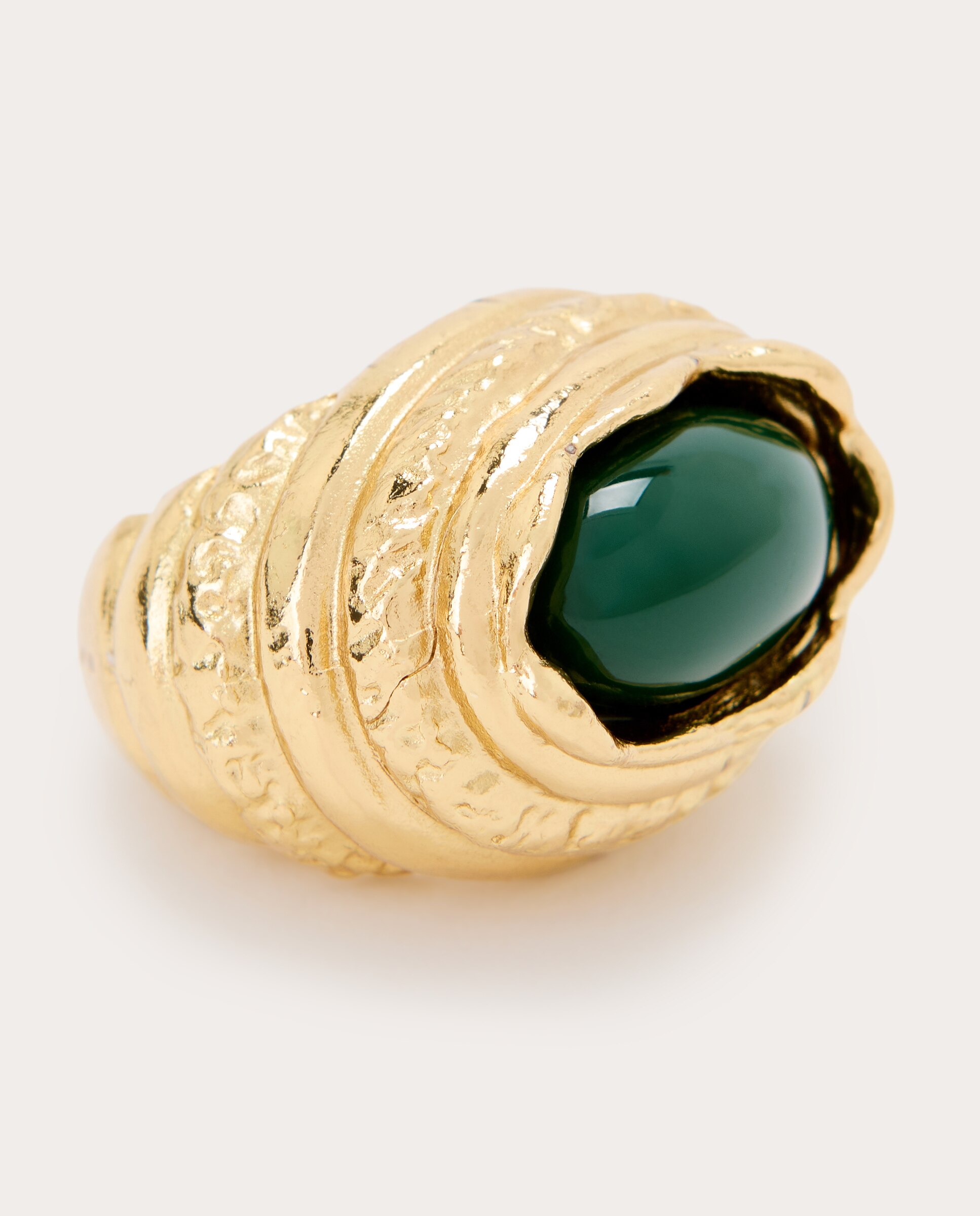Anillo Amanda de metal dorado con piedra de resina - Oro Oro-2