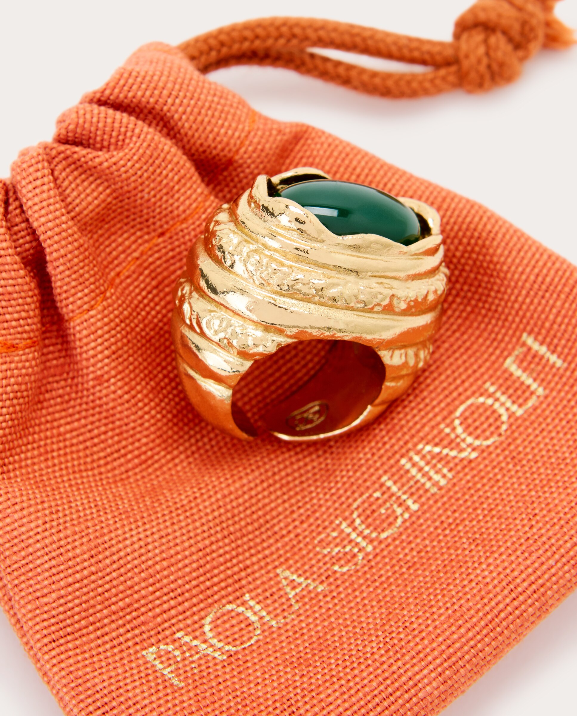 Anillo Amanda de metal dorado con piedra de resina - Oro Oro-3