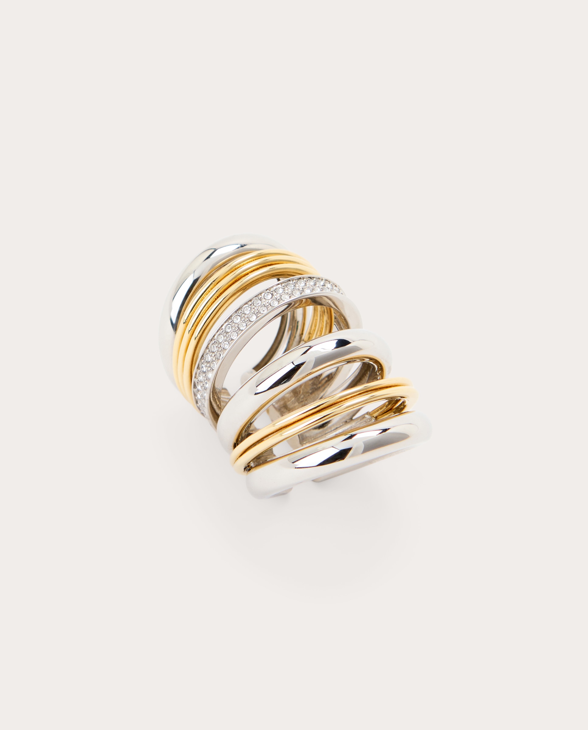 Ear cuff Punk bicolor con strass - Plata Plata-1
