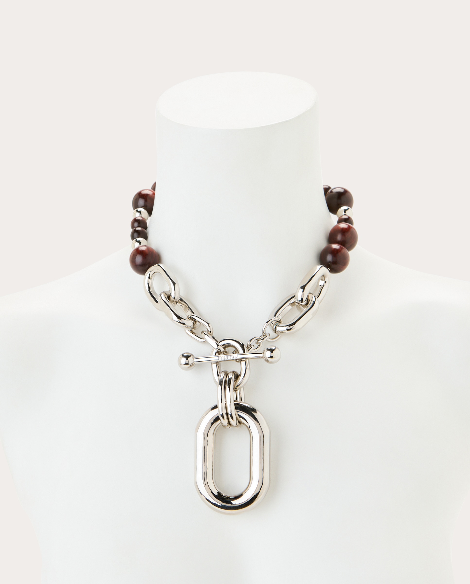 Collar de cuentas y eslabones XL Link - Plata Plata-3