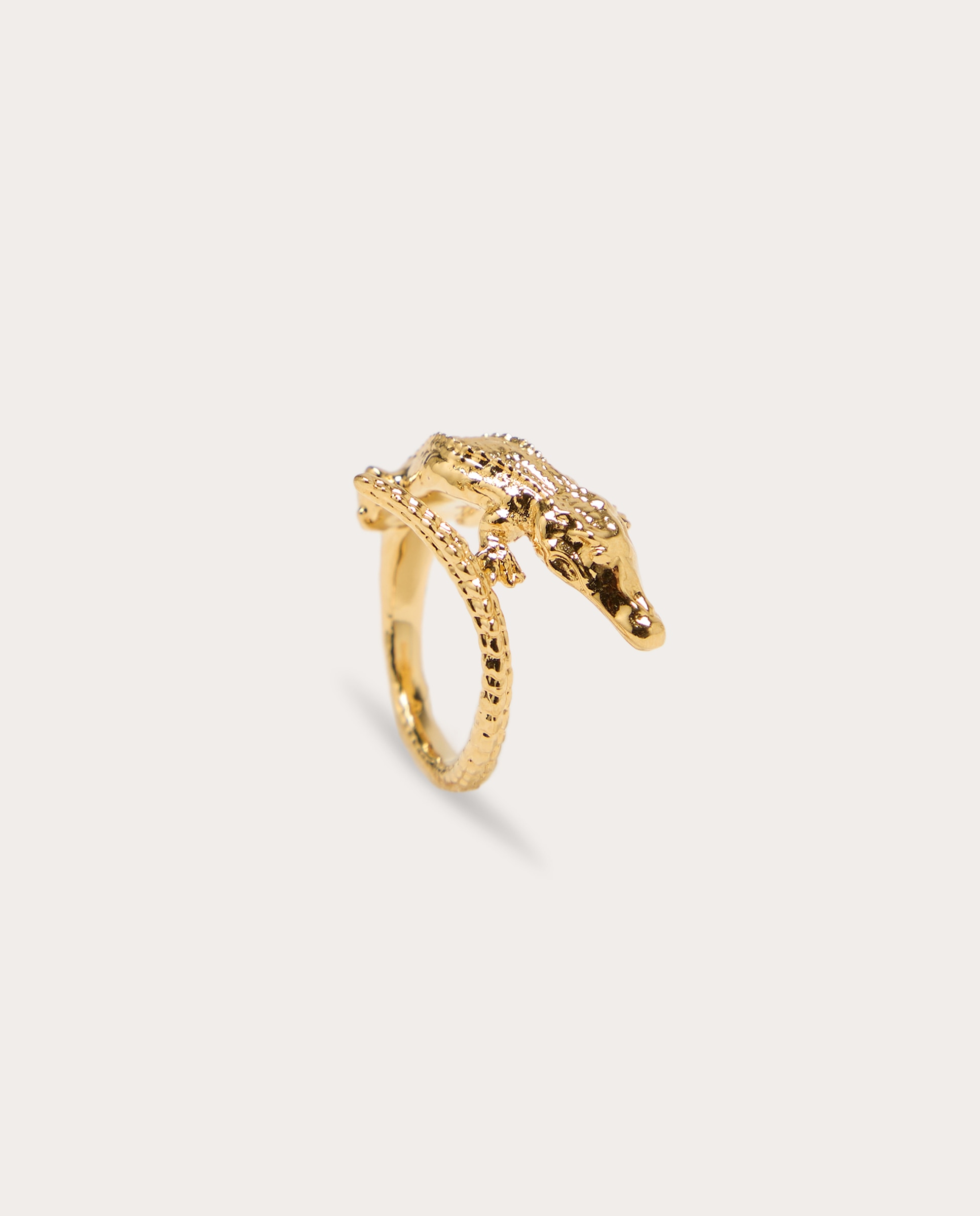 Imagen 1 de Anillo cocodrilo de inspiración primitiva Oro