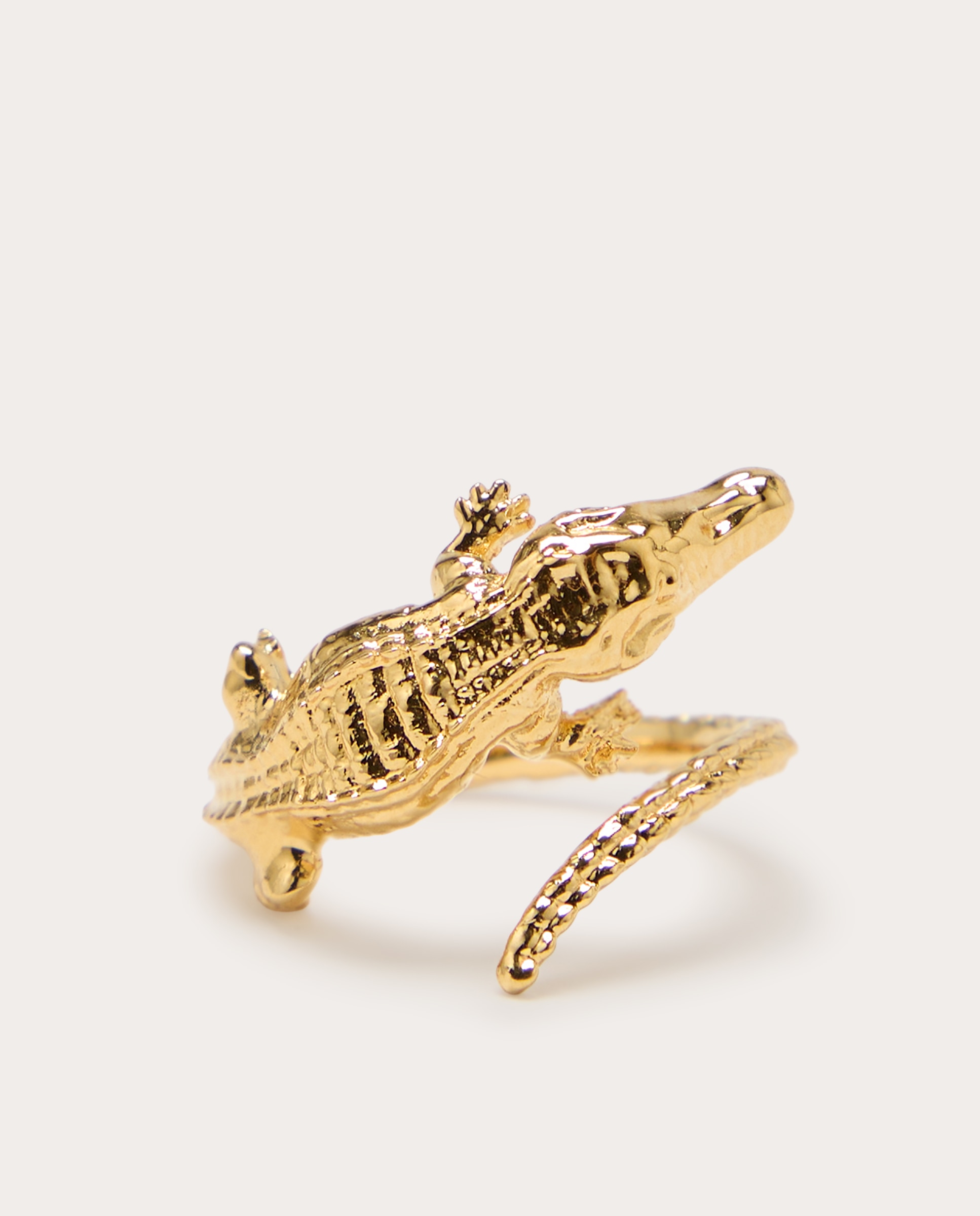 Imagen 2 de Anillo cocodrilo de inspiración primitiva - Oro Oro