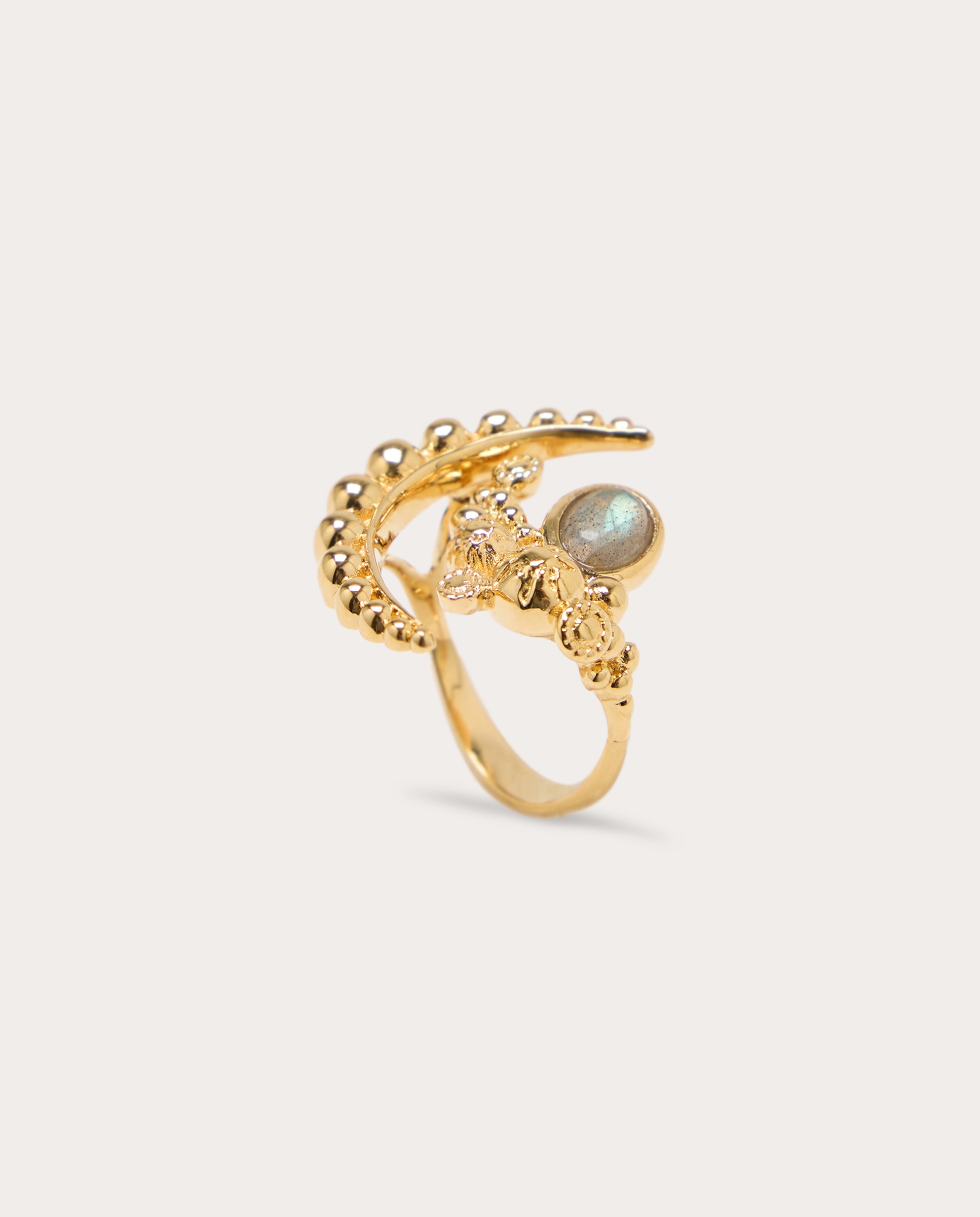 Imagen 1 de Anillo lunar con labradorita Oro