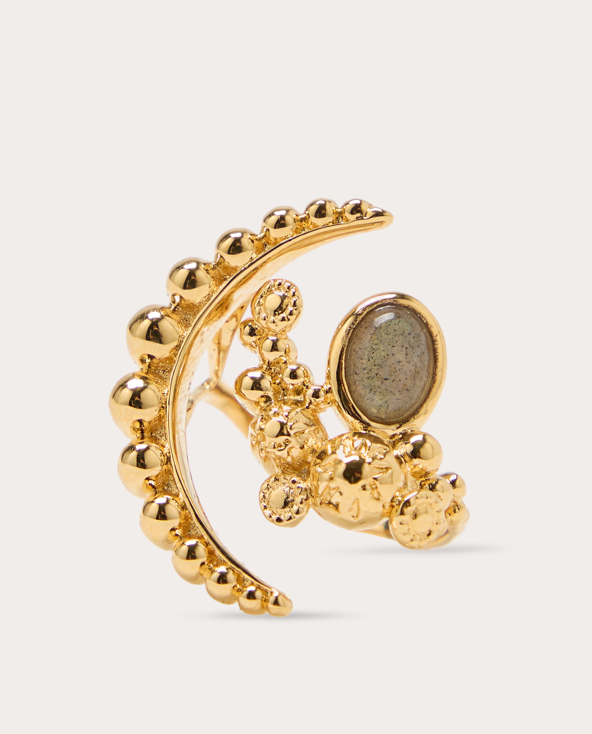 Imagen 2 de Anillo lunar con labradorita - Oro Oro