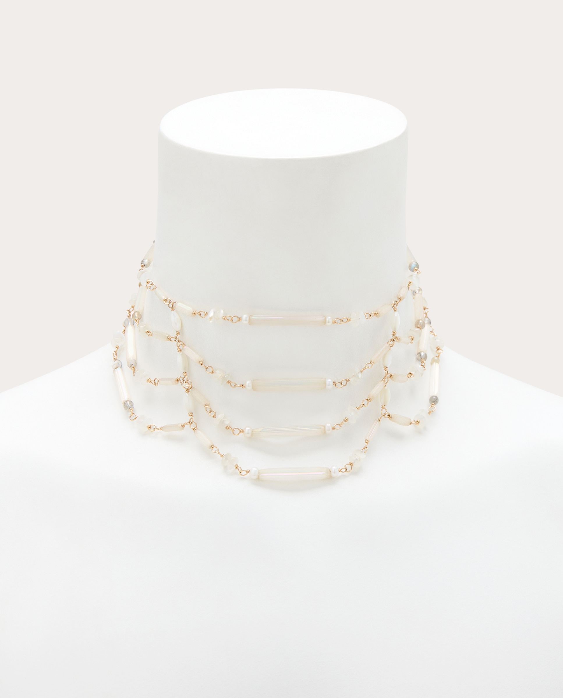 Choker celestial con perlas y cristales - Oro Oro-3