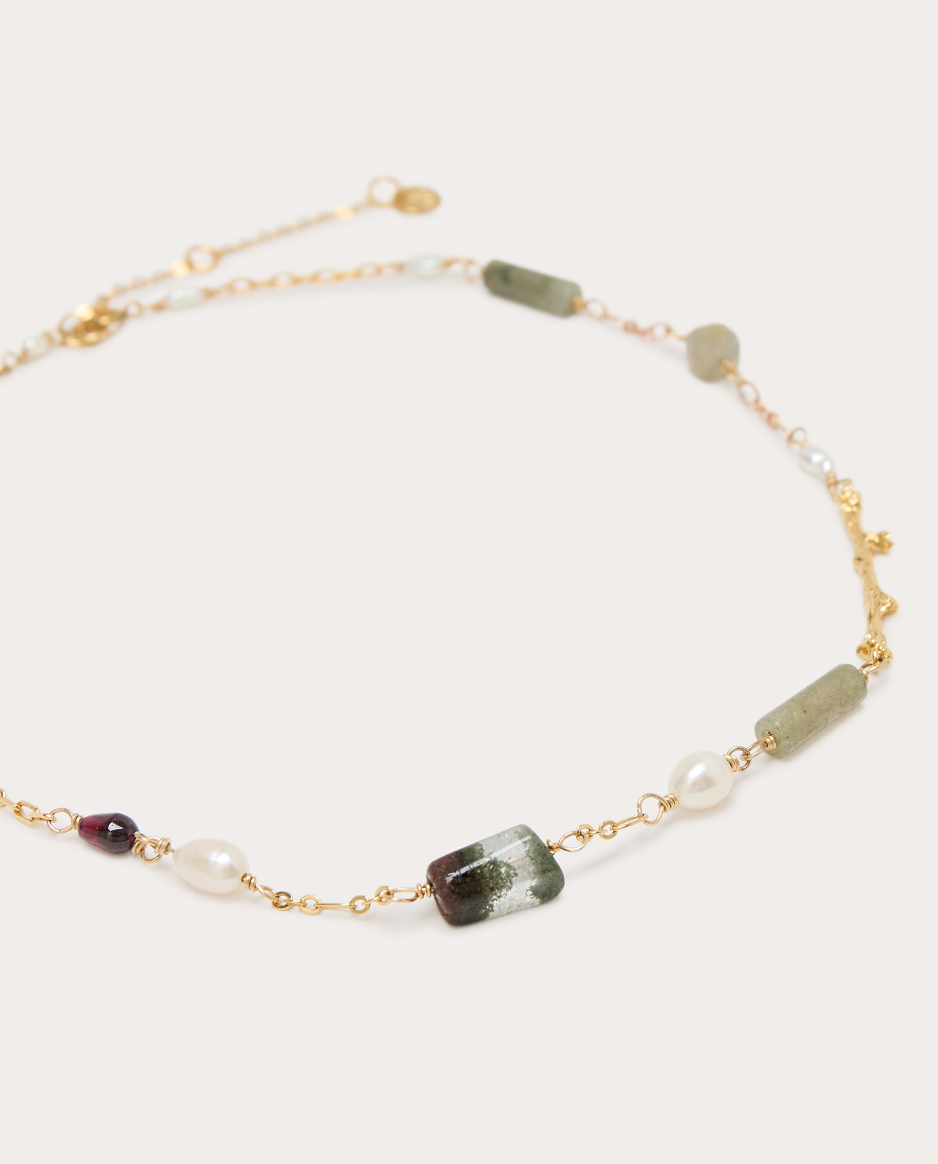 Choker botánico con piedras naturales - Oro Oro-1
