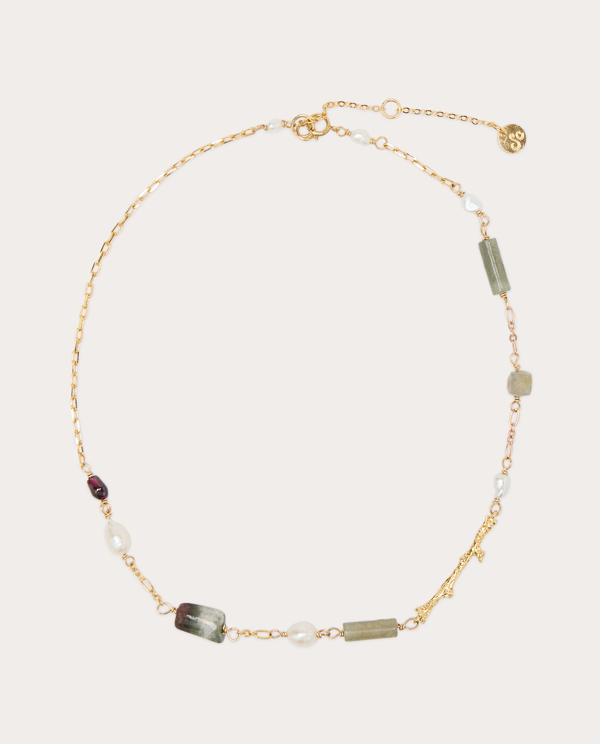 Choker botánico con piedras naturales - Oro Oro-2