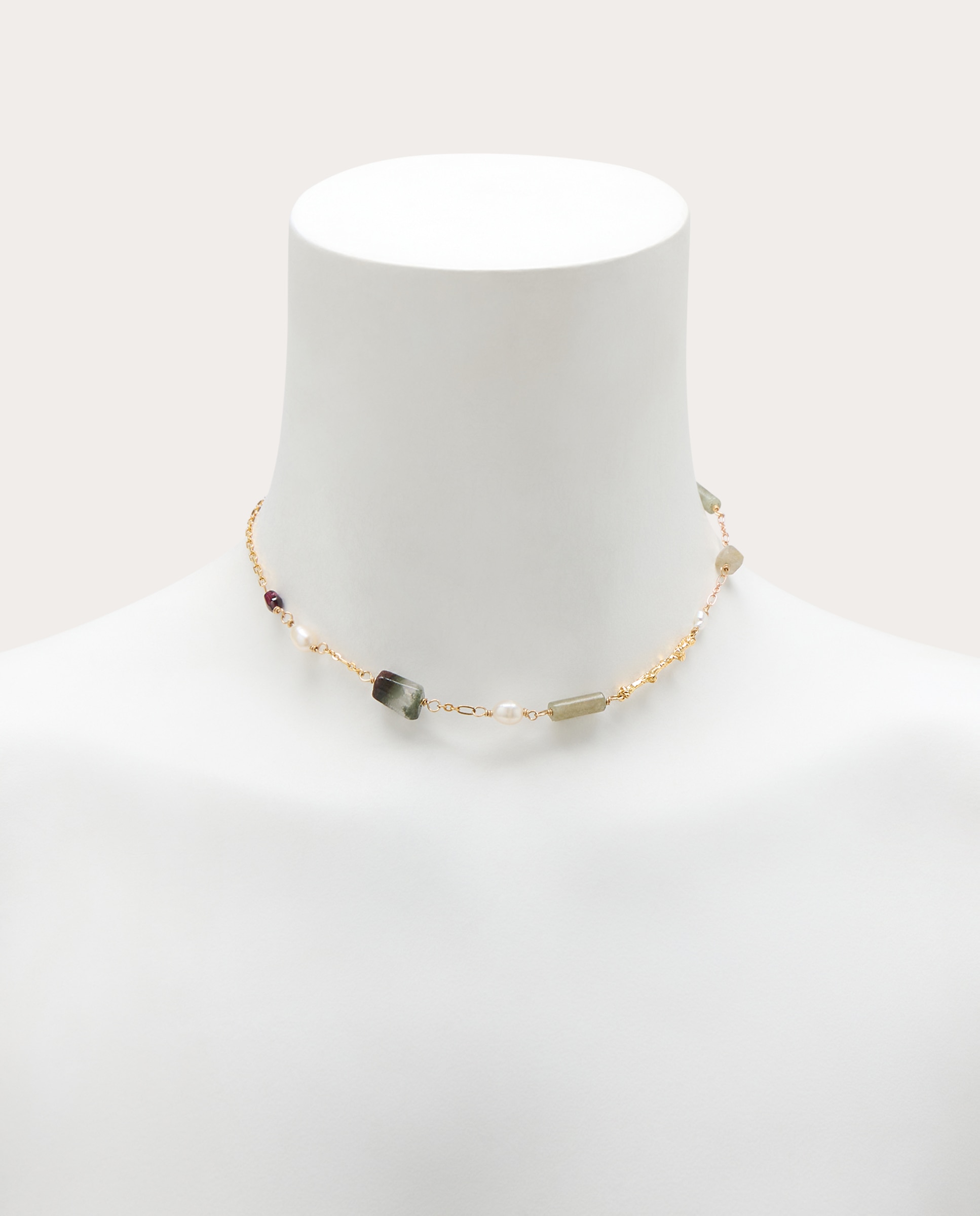 Choker botánico con piedras naturales - Oro Oro-3