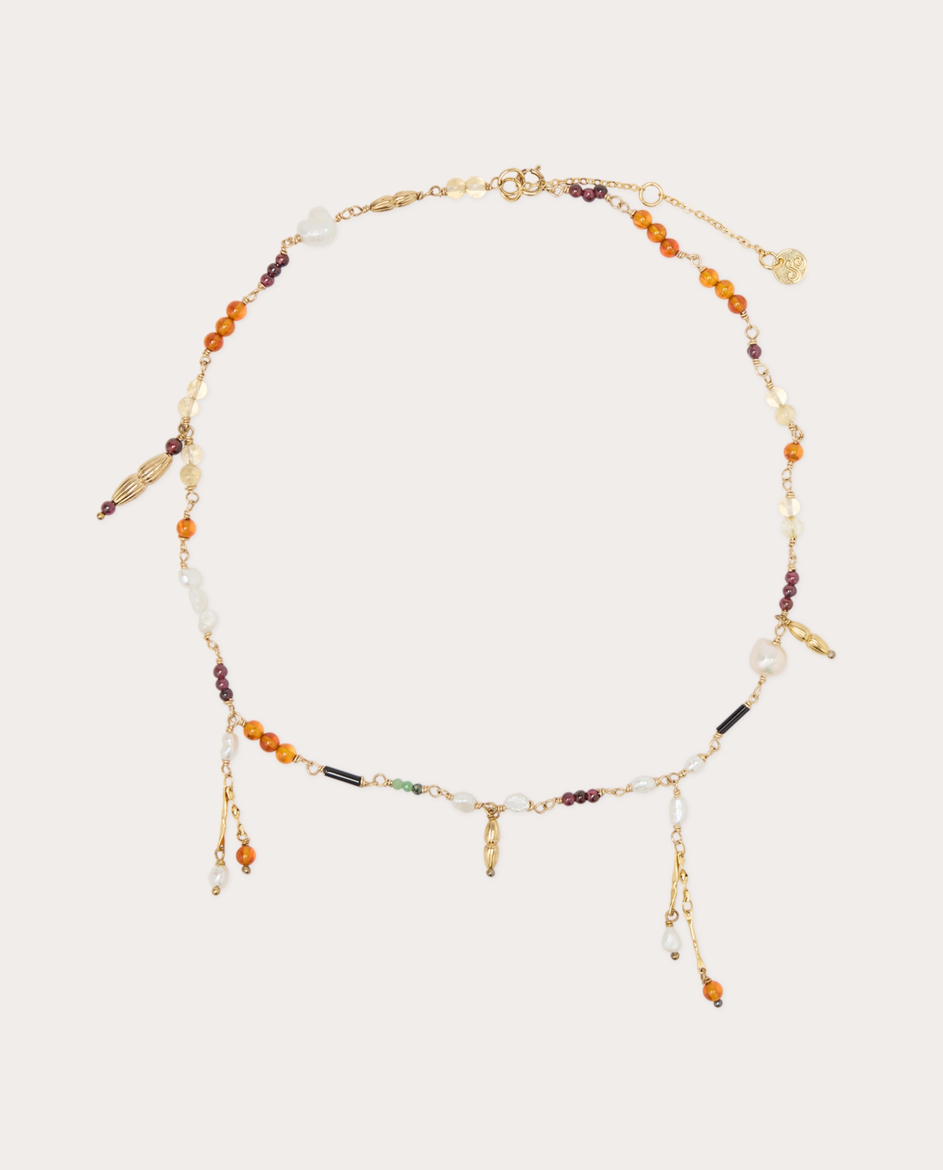 Collar de piedras naturales multicolor - Oro Oro-2