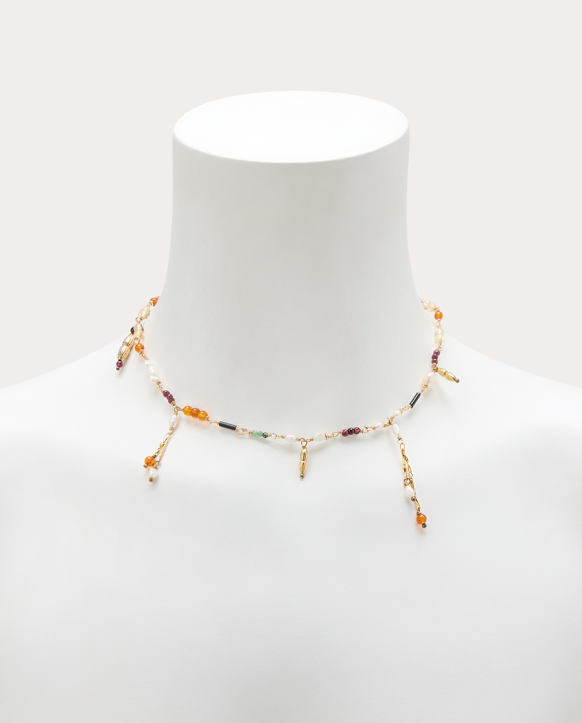 Collar de piedras naturales multicolor - Oro Oro-3