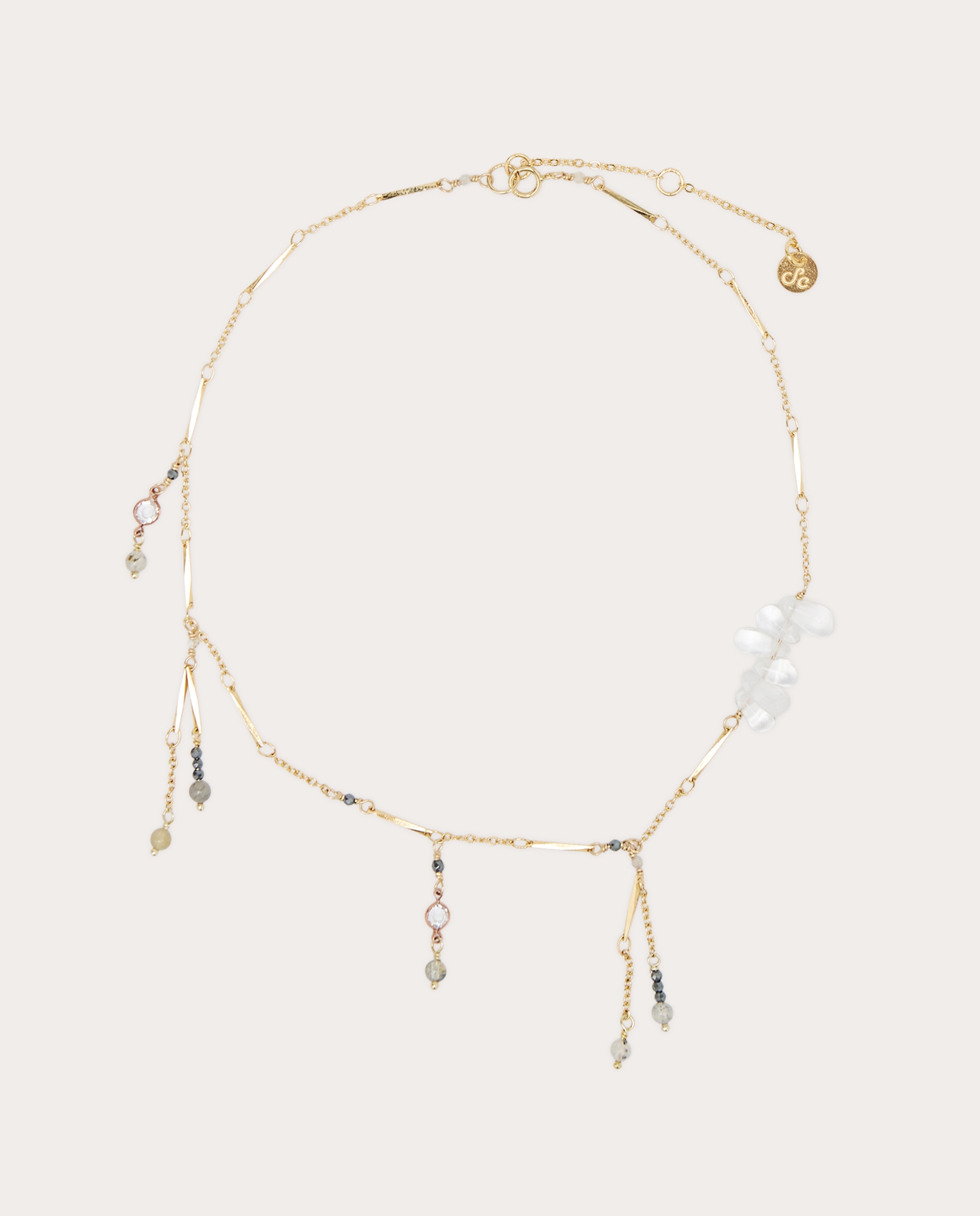 Collar celestial con gemas naturales - Oro Oro-2