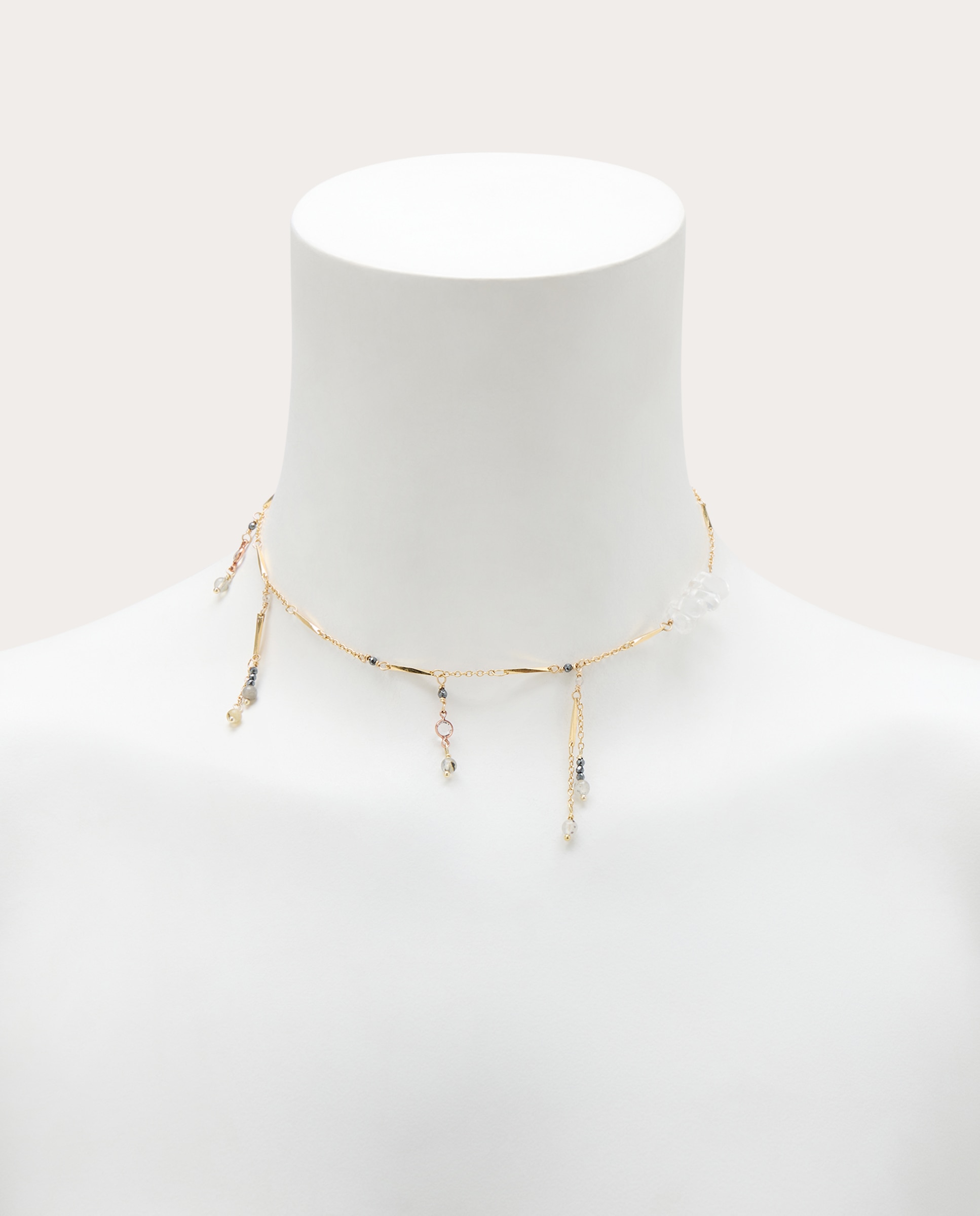 Collar celestial con gemas naturales - Oro Oro-3