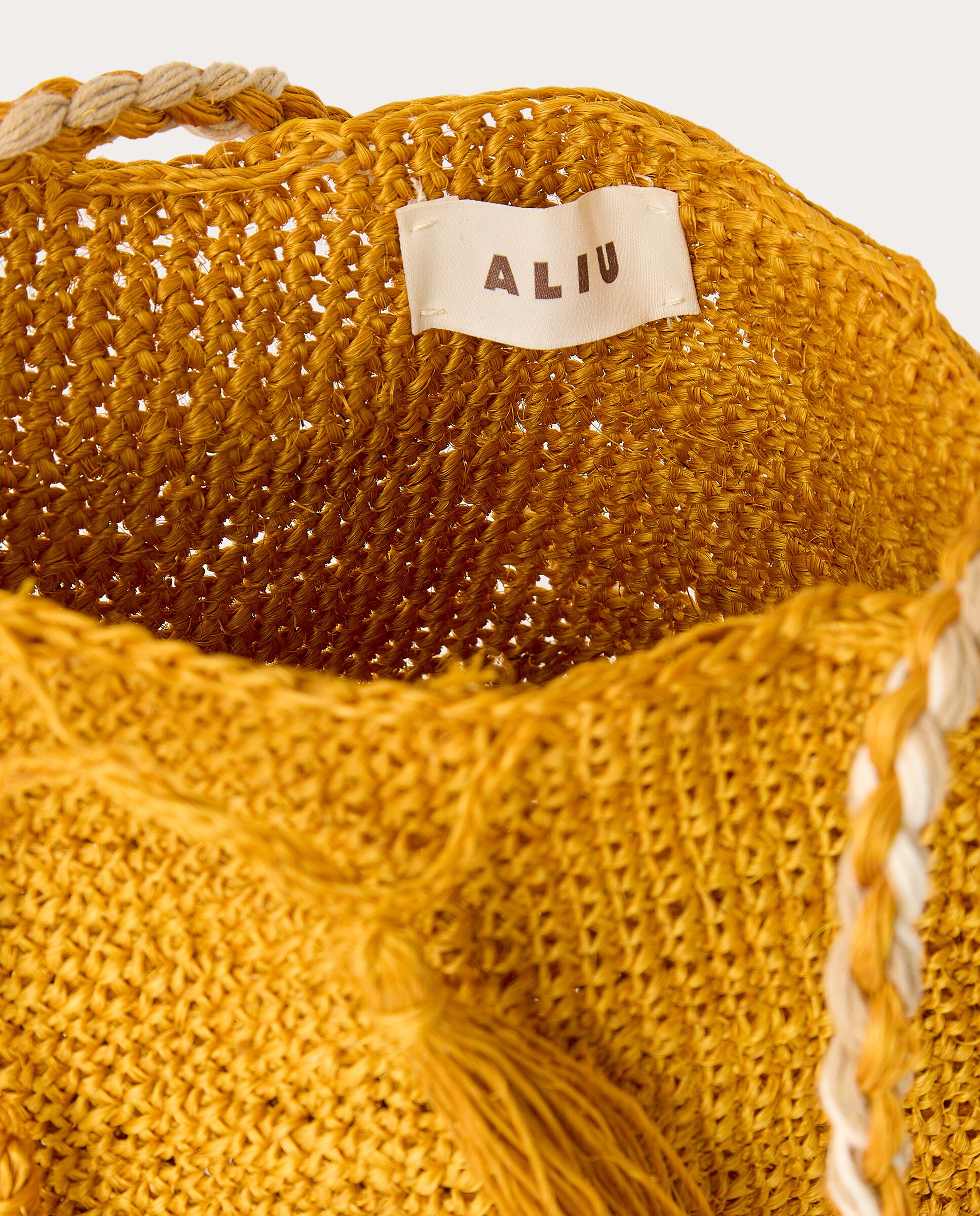 Bolso de rafia liso - Amarillo Amarillo-3
