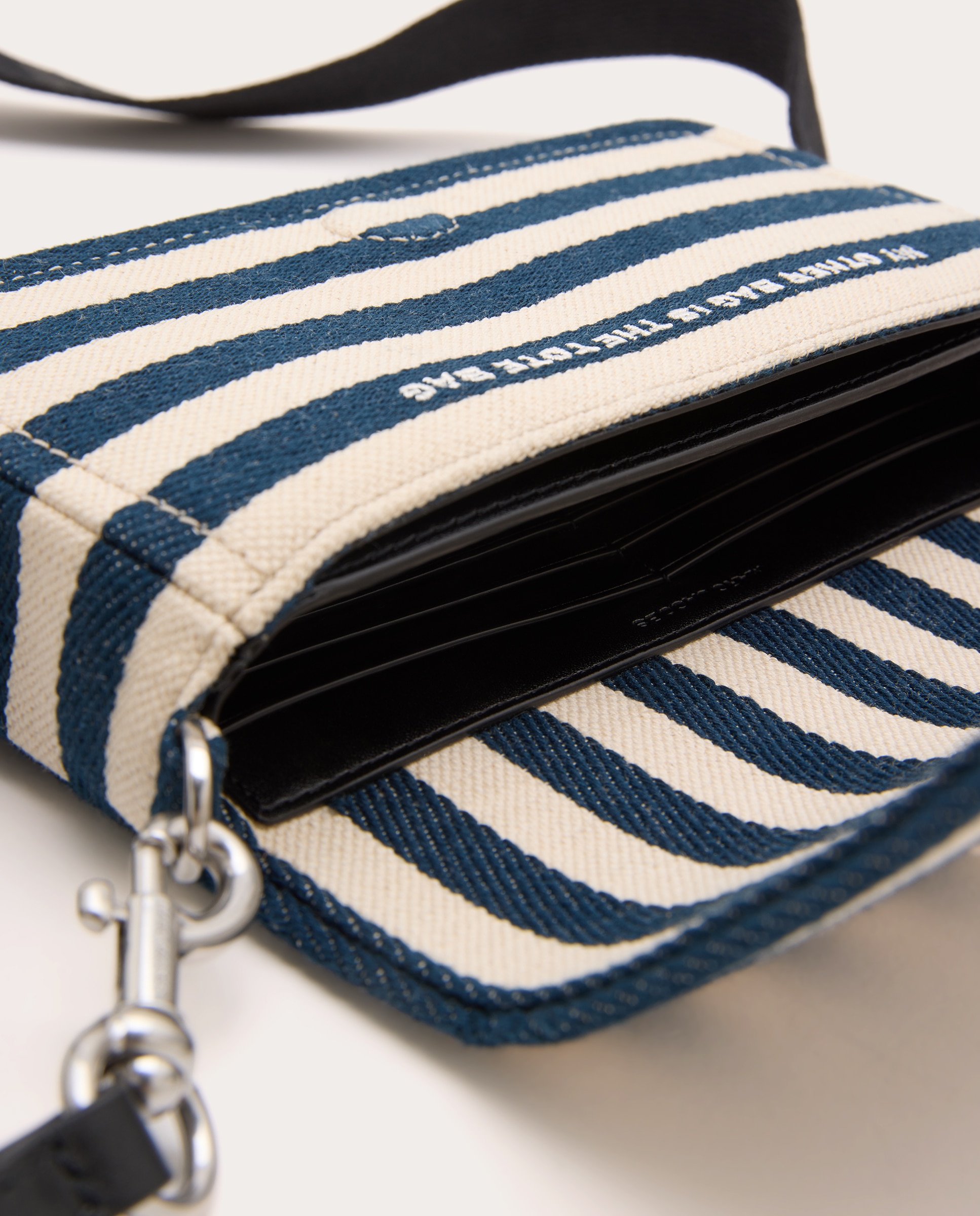 Mala a Tiracolo Mini Bag Stripe Canvas Azul-5