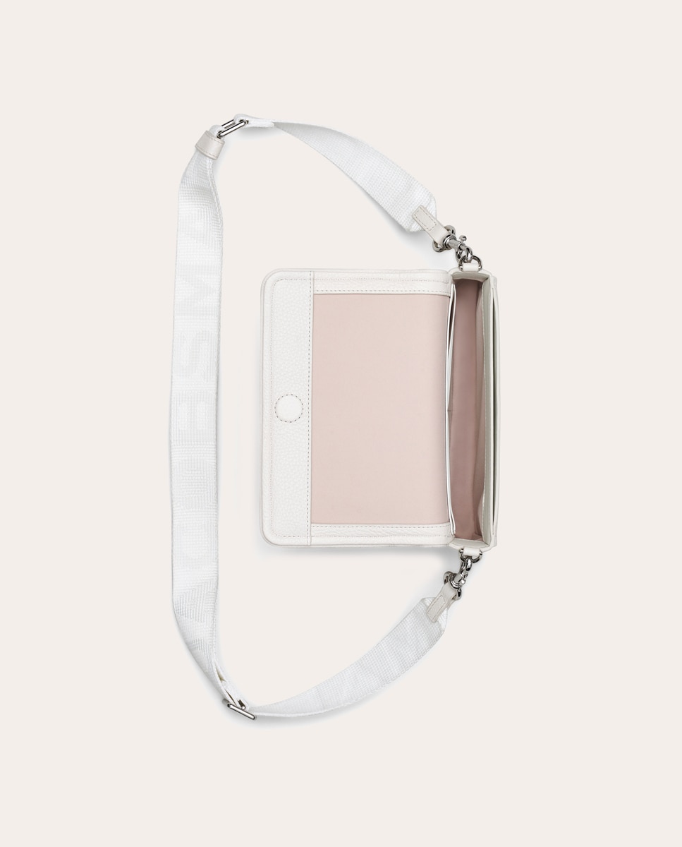 Mala a Tiracolo Mini Crossbody em Pele Branco-6