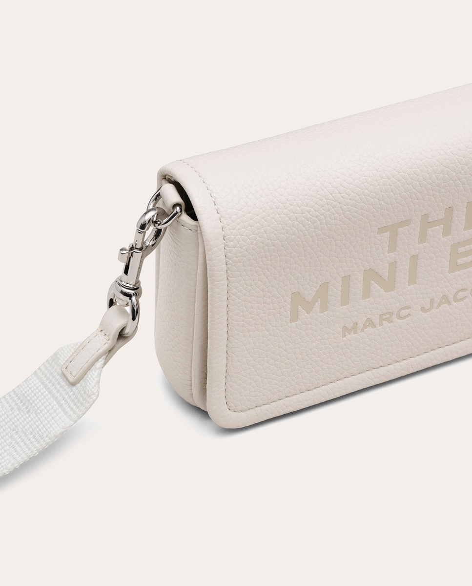 Mala a Tiracolo Mini Crossbody em Pele Branco-8