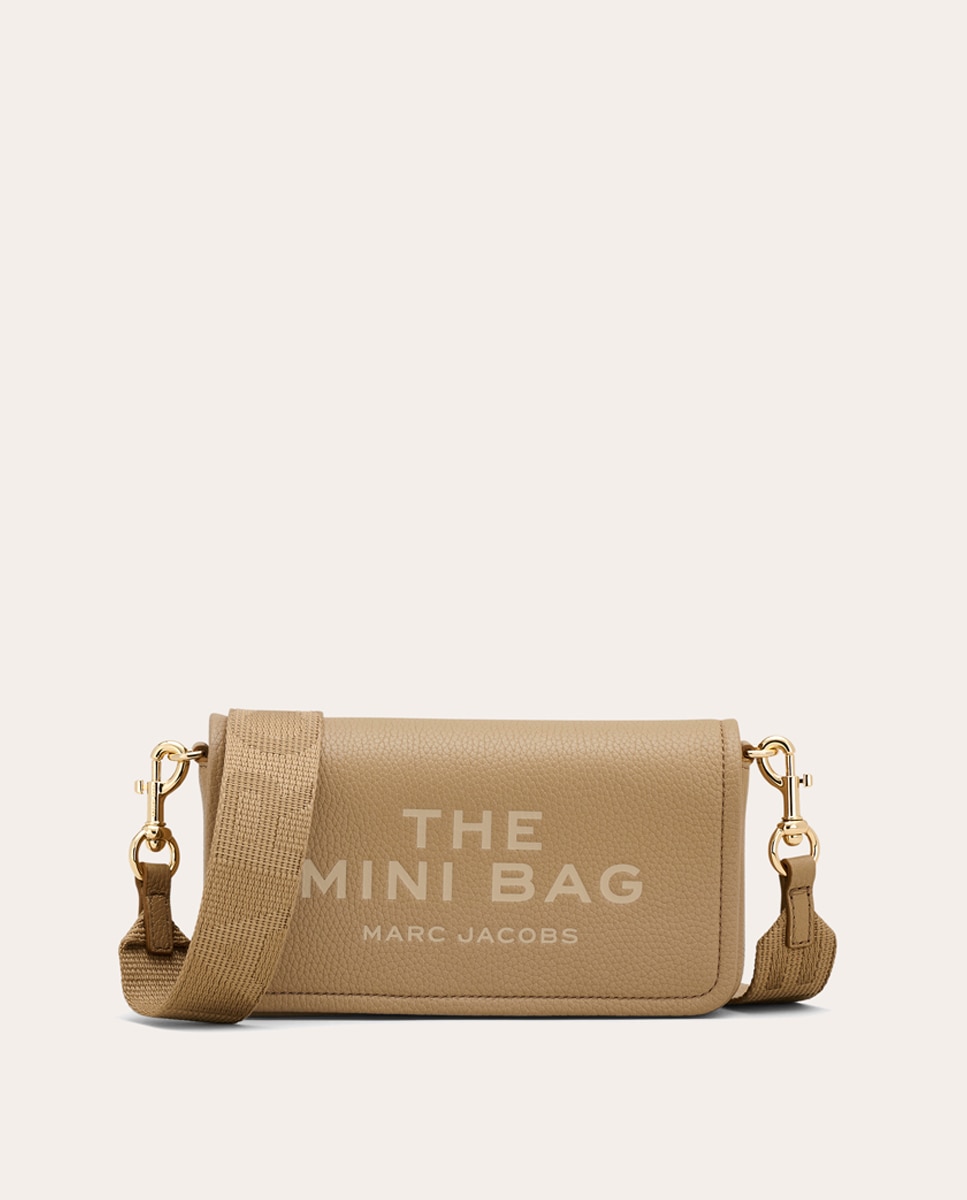 Mala a Tiracolo Mini Crossbody em Pele Bege-7