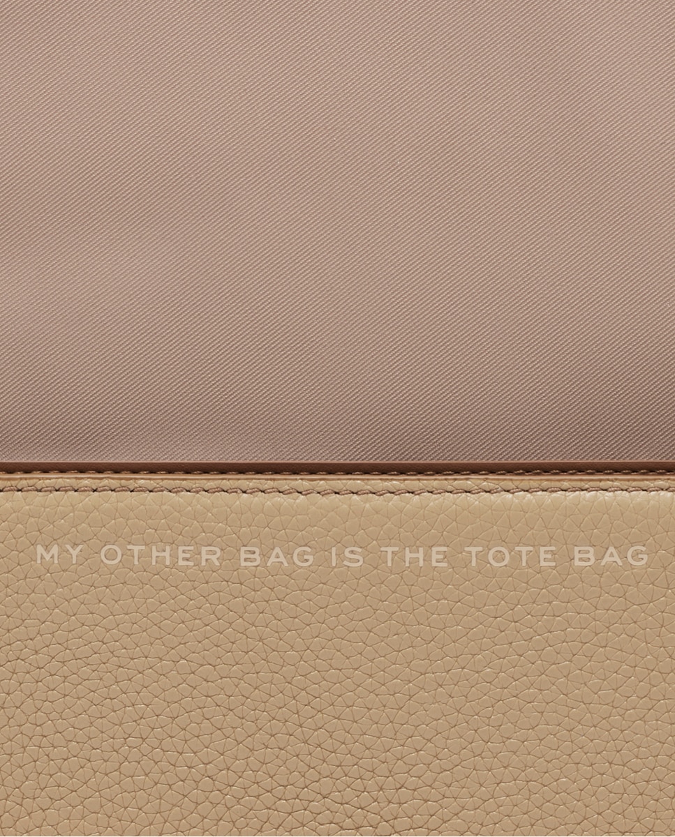 Mala a Tiracolo Mini Crossbody em Pele Bege-11
