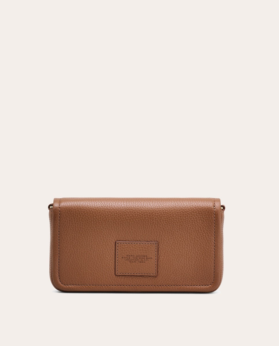 Mala a Tiracolo Mini Crossbody em Pele Castanho-3