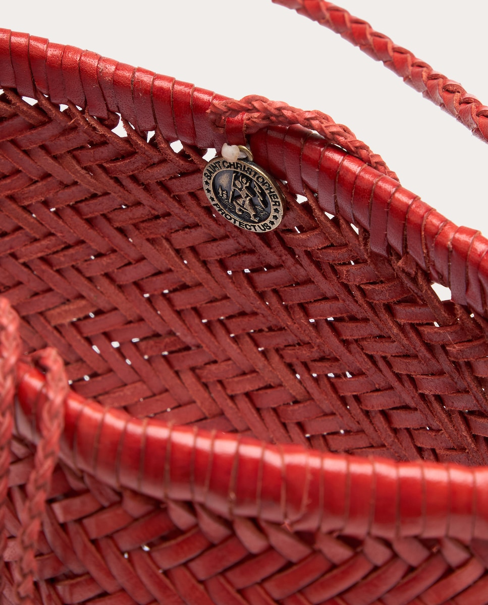 Mala de Ombro Minsu Bag em Pele Laranja-5