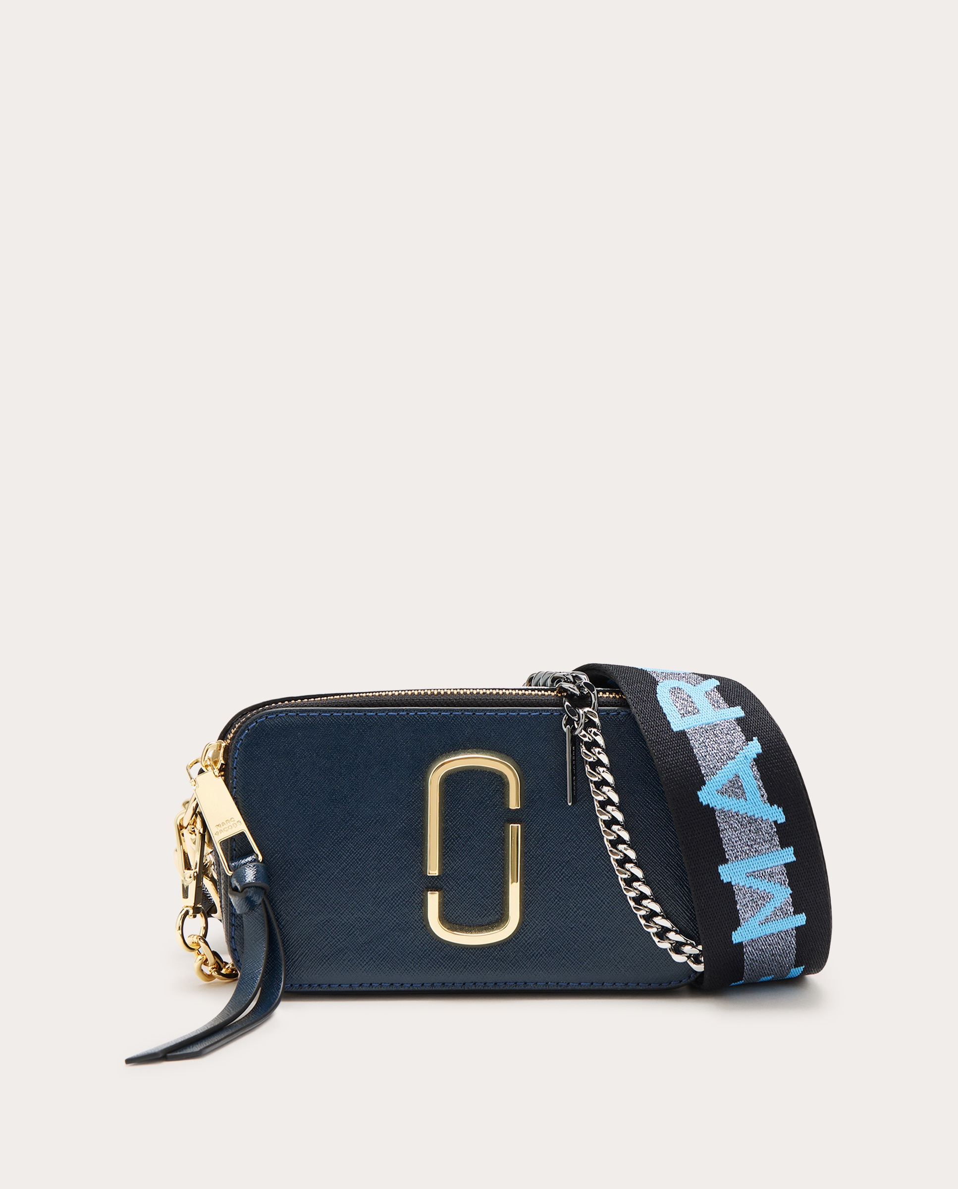 Imagen 0 de Bolso cruzado Snapshot Chain de piel Azul marino
