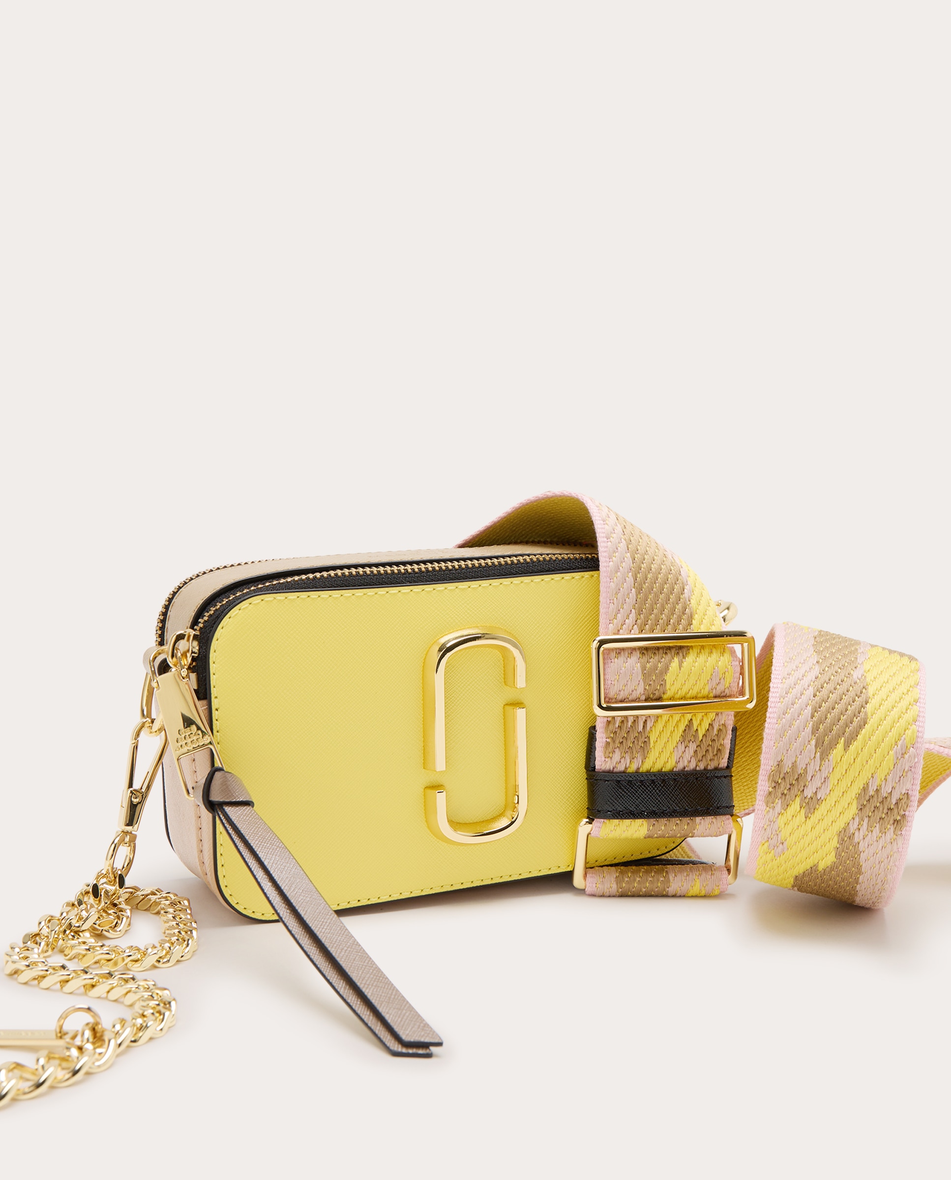 Bolso cruzado Snapshot Chain de piel - Amarillo Amarillo-4